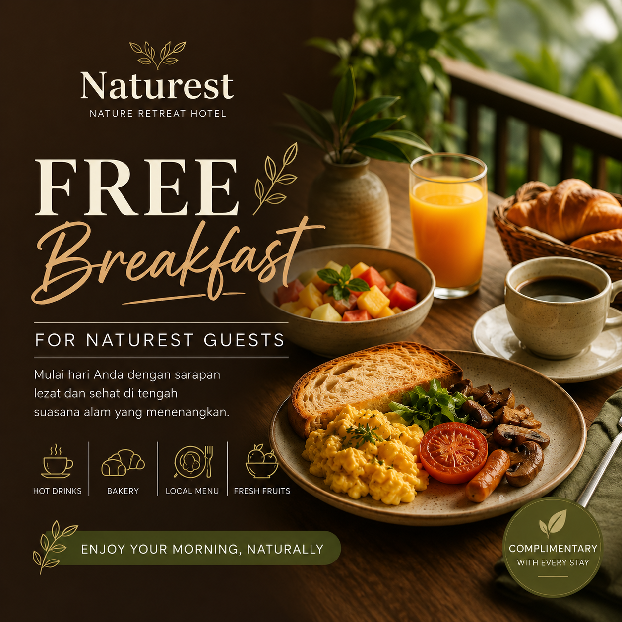 Sarapan gratis untuk semua tamu